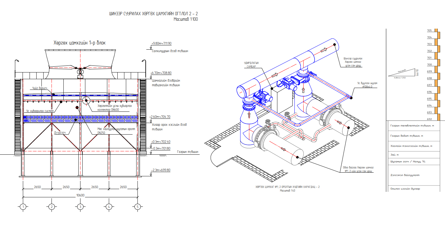 Forced air-cooling tower